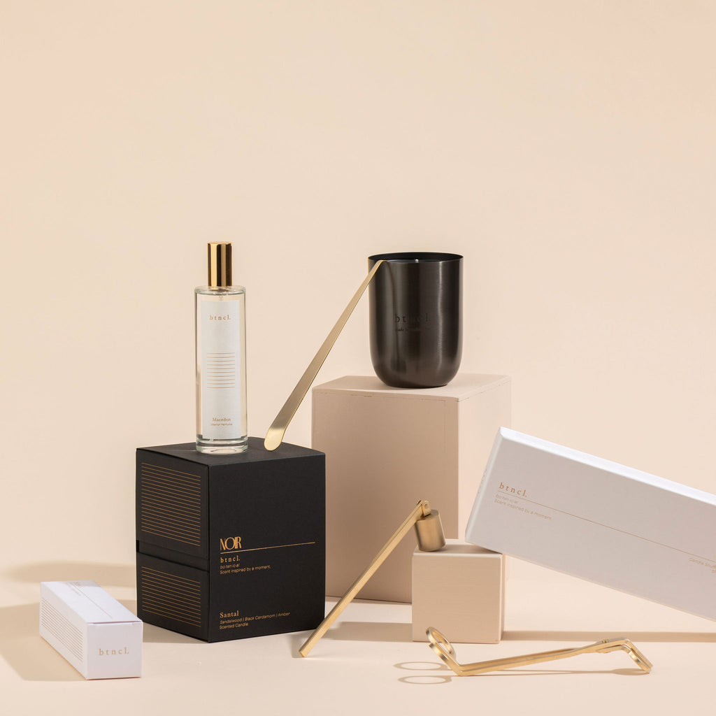 Black candle packaging  and accessories