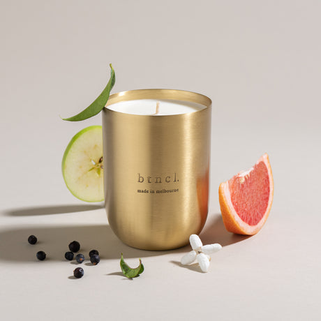 Acai scented candle in brass vessel