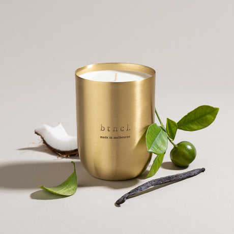 Coconut Mahogany candle with lime, vanilla bean and coconut